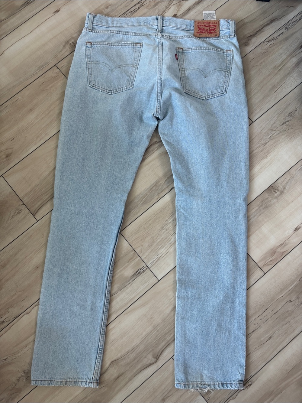 Levi's Men's 511 Light Wash Straight Jeans - Pale Blue Denim